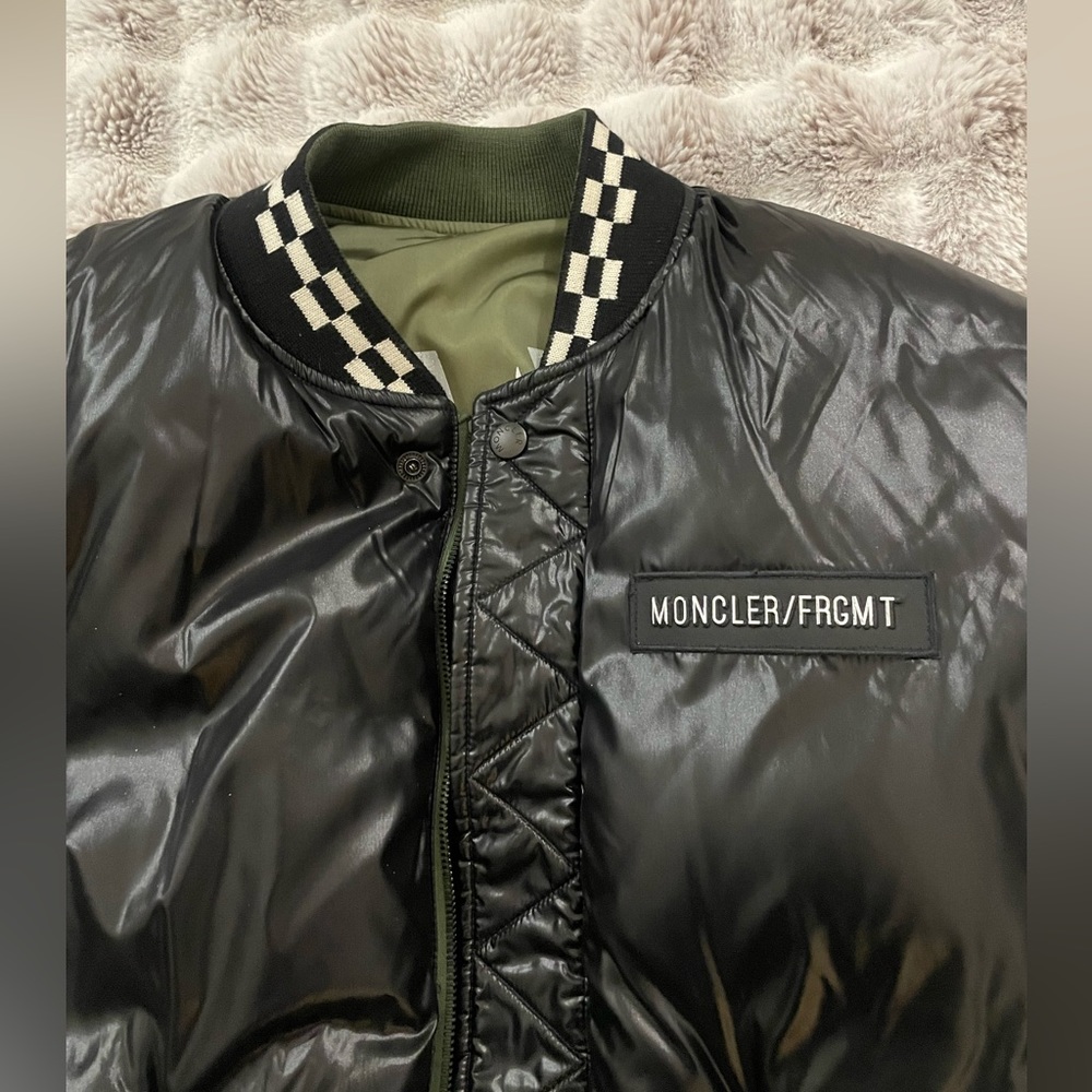 7 Moncler Fragment Reversible Printed Shell Down Bomber Jacket Sz 2/M - Picture 7 of 15